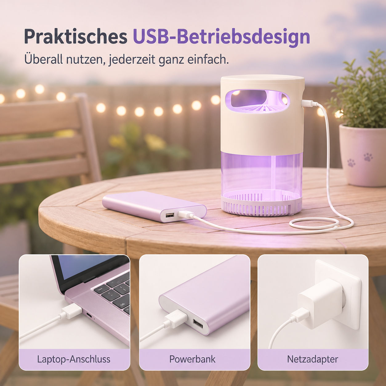 MüGo™ per USB an Laptop, Powerbank und Netzteil